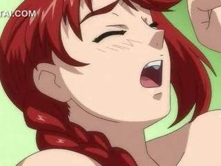 Naked redhead anime babe blowing putz in sixtynine