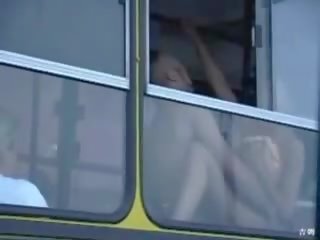 Public indecency on the bus this sexually aroused couple doesnt give a shit (amateur marriageable mom mother milf granny outdoors cumshot MadMaxxx )