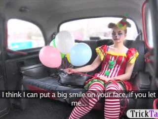 Attractive lassie in costume likes drivers putz in her pussy