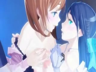 Rinnakas 3d anime lesbid võttes lõbu
