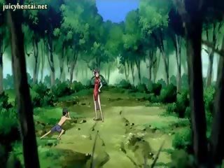 Hentai figlia prende avvitato in foresta