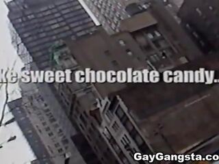 Gay Gangster do a deepthroat blowjob and gorgeous handjob