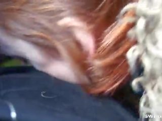 Amateur redhead street bitch loves outdoor cock sucking