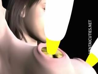 Provocatorio 3d hentai pollastrella prende tette vibrato