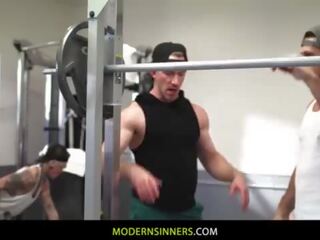 Muscular studs can't hide their strokes in the gym - Nick Fitt&comma; Roman Todd