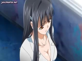 Brunet anime young female gets jizzload