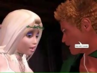 Seksuālā animācijas elfs ar milzīgs melones
