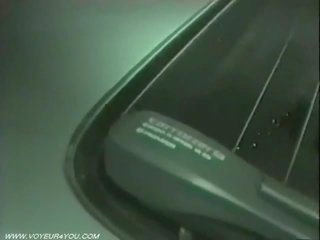 Hardcore x rated clip in the car is captured by a spy cam