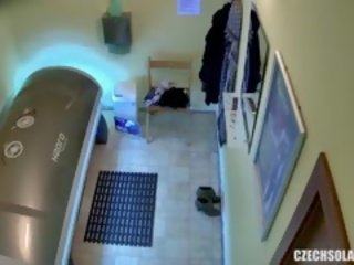 Hidden Cam Young teenager Is Touching Her Pussy In Solarium