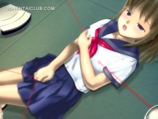 Anime divinity in school uniform masturbating pussy